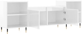 Móvel de TV 160x35x55 cm derivados de madeira branco brilhante
