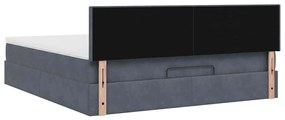 Estrutura de cama otomana com colchão 180x200cm cinzento escuro