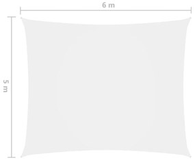 Para-sol estilo vela tecido oxford retangular 5x6 m branco
