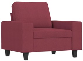 4 pcs conjunto de sofás tecido vermelho-tinto