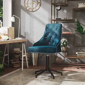 vidaXL Cadeira de escritório giratória veludo azul