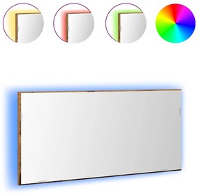 Armário de Espelho para Banheiro vidaXL com Luz LED Madeira Antiga 80x