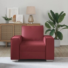 Cadeira Sofa vidaXL Vermelha Vinho 59 cm em Couro Sintético
