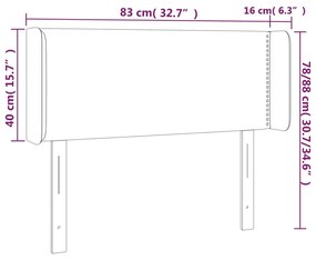 Cabeceira cama abas tecido 83x16x78/88 cm cinzento-acastanhado