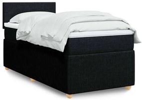 Cama com molas/colchão 80x200 cm tecido preto