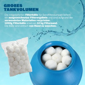 Sistema de filtragem piscinas de areia 13200 l/h com pré-filtro e depósito XXL