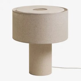 Candeeiro De Mesa Estofado Pianela Linho Bege Creme - Sklum