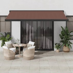 vidaXL Toldo retrátil manual 450x300 cm castanho
