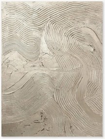 Quadro em tela pintado à mão Metallic Silver