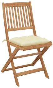 Cadeiras de jardim dobráveis c/ almofadões 6 pcs acácia maciça