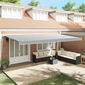 vidaXL Toldo retrátil automático 600x300 cm antracite e branco