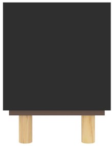 Móvel de TV 80x30x40 cm pinho maciço/vime natural preto
