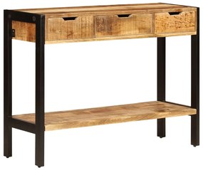 Aparador com 3 gavetas 110x35x75 cm madeira de mangueira maciça