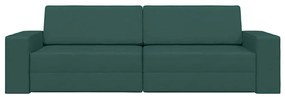 Sofá Cama de Chão 2 em 1 Verde Escuro 245x150x60.5 cm