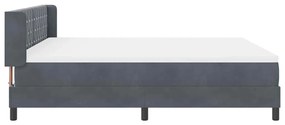 Cama Box com Colchão Cinza Escuro 180x200 cm Veludo