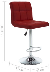 Bancos de bar 2 pcs couro artificial vermelho tinto