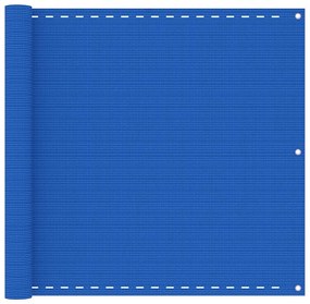vidaXL Tela de varanda 90x400 cm PEAD azul