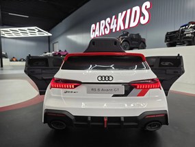 Carro elétrico infantil Audi RS6 Avant GT 12V 4x4 , telecomandado, pneus de EVA, assento em pele Branco