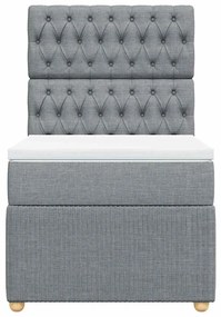 Cama com molas/colchão 100x200 cm tecido cinzento-claro