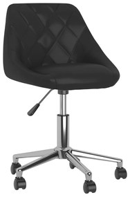 vidaXL Cadeira de jantar giratória couro artificial preto