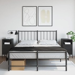 vidaXL Mesas de cabeceira 2 pcs 36x39x68 cm aço preto
