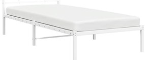 Estrutura de cama com cabeceira 90x200 cm metal branco