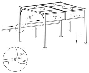 Pérgola de jardim com teto retrátil 3x3 m antracite