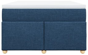 Cama boxspring com colchão 120x190 cm tecido azul