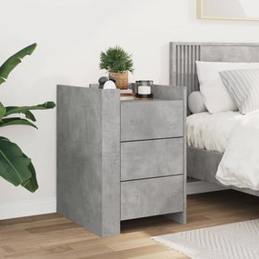 Mesa de cabeceira 45x50x65 cm derivados madeira cinza cimento