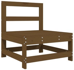 7 pcs conjunto lounge jardim madeira pinho maciça castanho-mel
