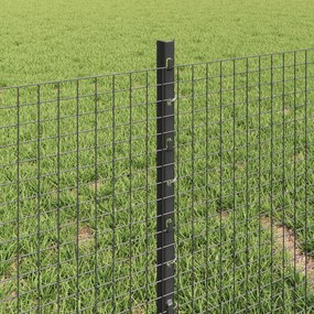 Cerca de Arame Soldado com 11 Postes U Cinza 0,4x25 m Aço