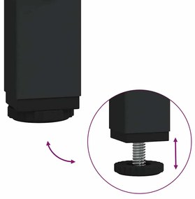 Mesa de centro com topo em vidro preto 78,5x40x41 cm aço