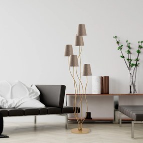 Candeeiro de Chão Bonibon – Dourado e Bege – 44 x 44 x 160 cm