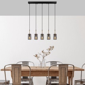 Candeeiro de Teto Kemtel – Preto – 80 x 9 x 121 cm