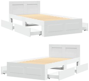 Estrutura cama cabeceira 75x190 cm derivados de madeira branco