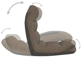 Colchão/cadeira de piso dobrável tecido cinzento-acastanhado