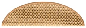 Tapetes escada adesivos aspeto sisal 15 pcs 56x17x3 cm laranja