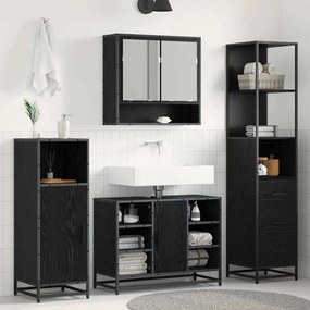 vidaXL Armário de Banheiro Carvalho preto 35 x 37,5 x 166 cm