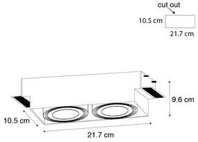 Spot embutido branco GU10 AR70 trimless 2 luzes - Oneon Moderno