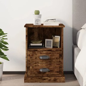 vidaXL Mesa de cabeceira 43x36x60 cm cor carvalho fumado