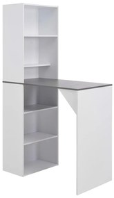 vidaXL Mesa de bar com armário 115x59x200 cm branco