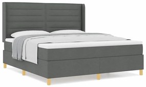Cama Box Spring com Colchão Cinza Escuro 180x200 cm - Tecido