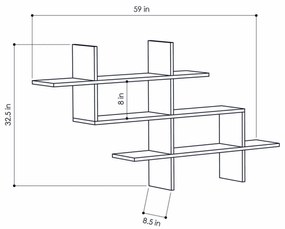 Estante Halic – Carvalho – 150 cm x 82 cm x 22 cm
