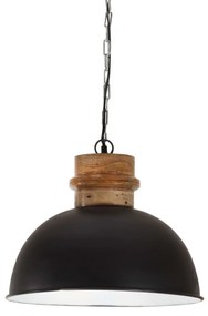 vidaXL Candeeiro teto industrial redondo 25W 42 cm E27 mangueira preto