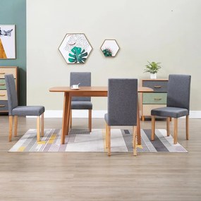 vidaXL Cadeiras de jantar 4 pcs tecido cinzento-claro