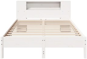 Cama com estante sem colchão 150x200 cm pinho maciço branco