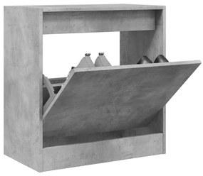 vidaXL Sapateira 60x34x63,5 cm derivados de madeira cinzento cimento