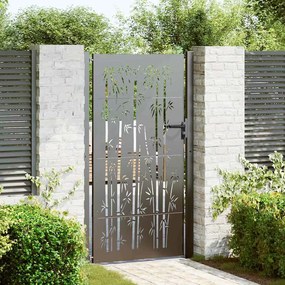 Portão de Jardim Preto 105 x 175 cm Aço com Revestimento em Pó