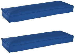 vidaXL Almofadas de Palete para Banco 2 pcs Azul Royal 120x40x8 cm Tecido Oxford