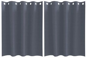 Cortinas 2 pcs Cinzento-escuro 140 x 140 cm Poliéster
